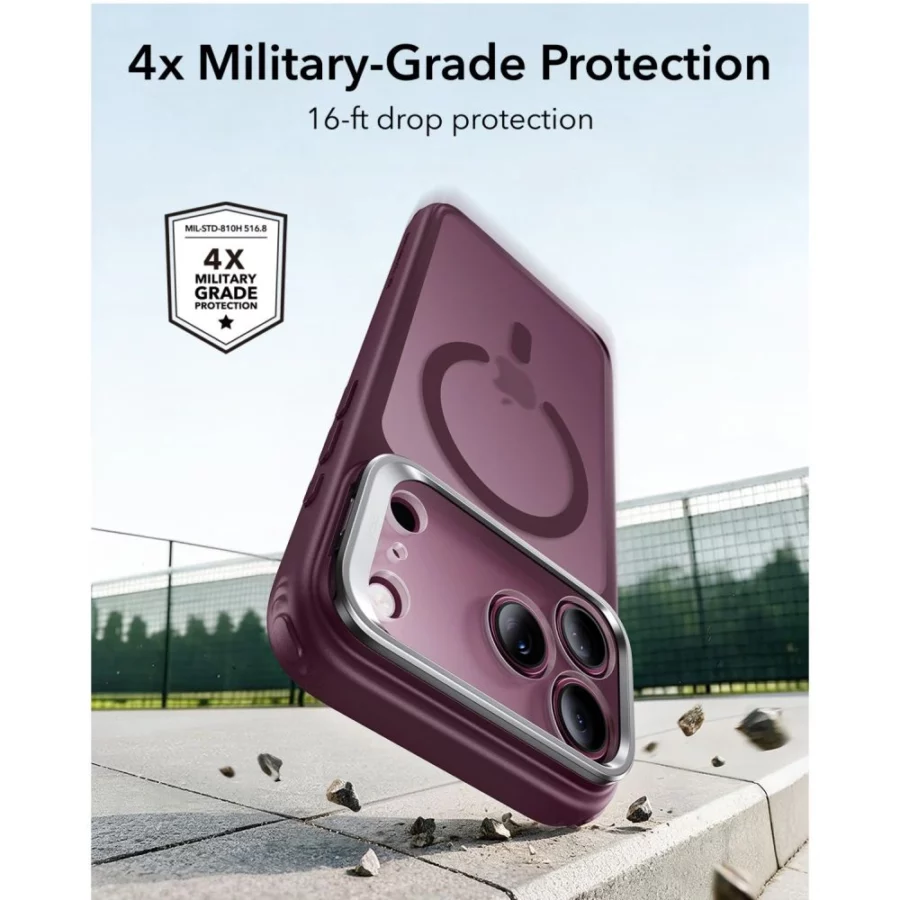 Etui ESR Classic Hybrid Kickstand MagSafe na iPhone 18 Pro / 17 Pro - dark cherry matowe