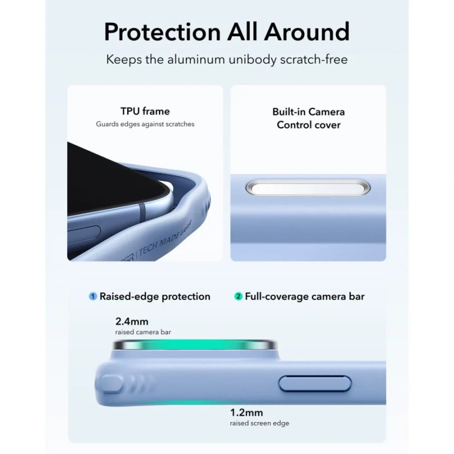 Etui ESR Classic Hybrid Kickstand MagSafe na iPhone 18 Pro / 17 Pro - jasnoniebieskie matowe