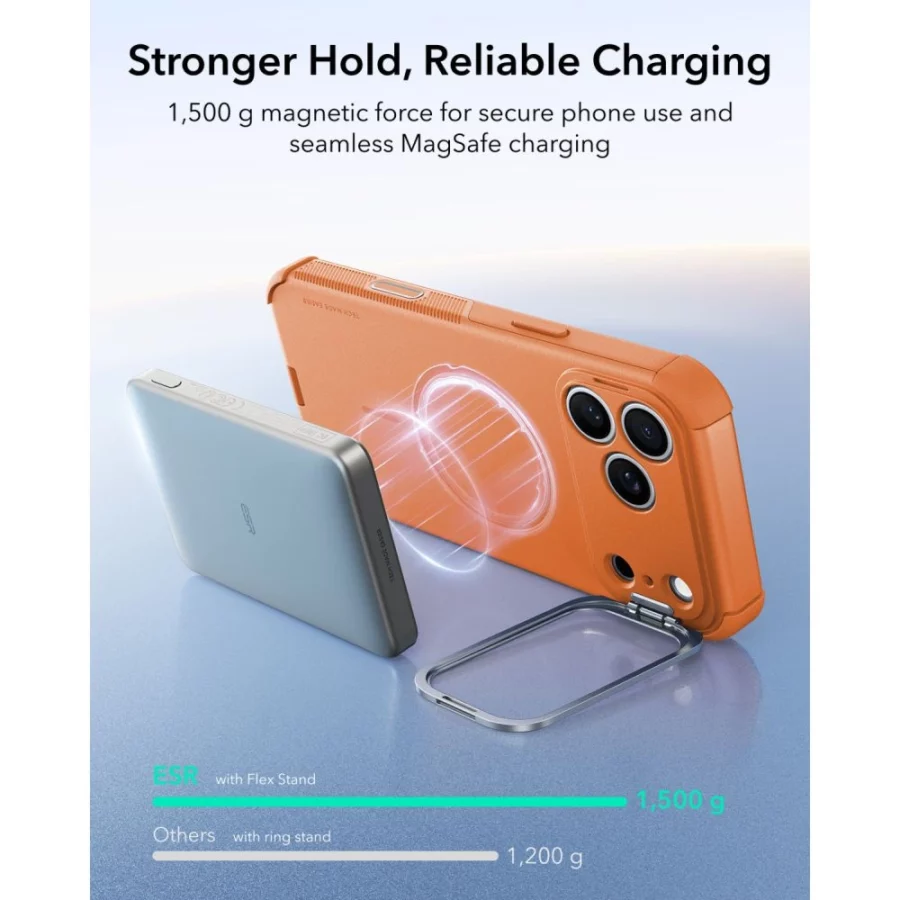 Etui ESR Cyber Tough Kickstand MagSafe na iPhone 18 Pro / 17 Pro - pomarańczowe