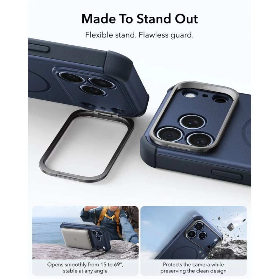 Etui ESR Cyber Tough Kickstand MagSafe na iPhone 18 Pro Max / 17 Pro Max - granatowe