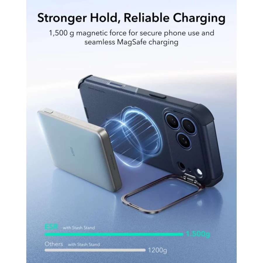 Etui ESR Cyber Tough Kickstand MagSafe na iPhone 18 Pro Max / 17 Pro Max - granatowe
