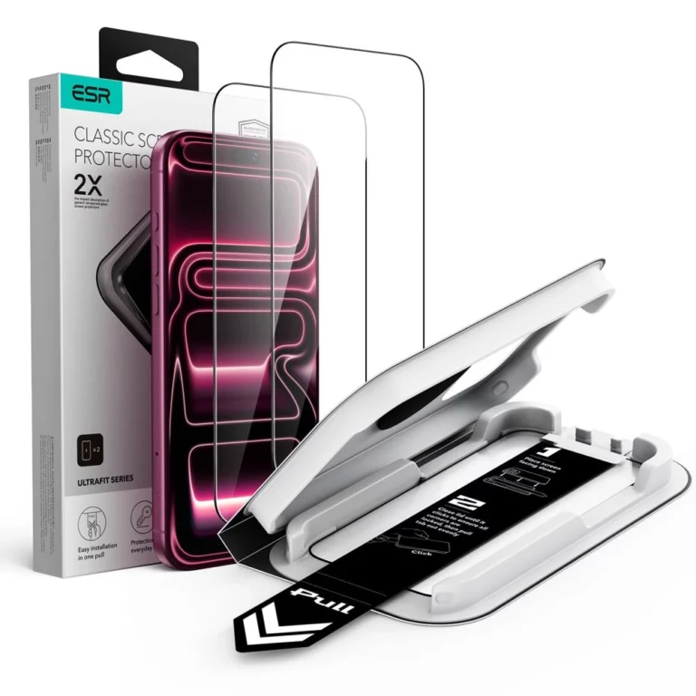 Szkło hartowane ESR UltraFit Classic 2-Pack na iPhone 18 Pro / 17 Pro - czarne