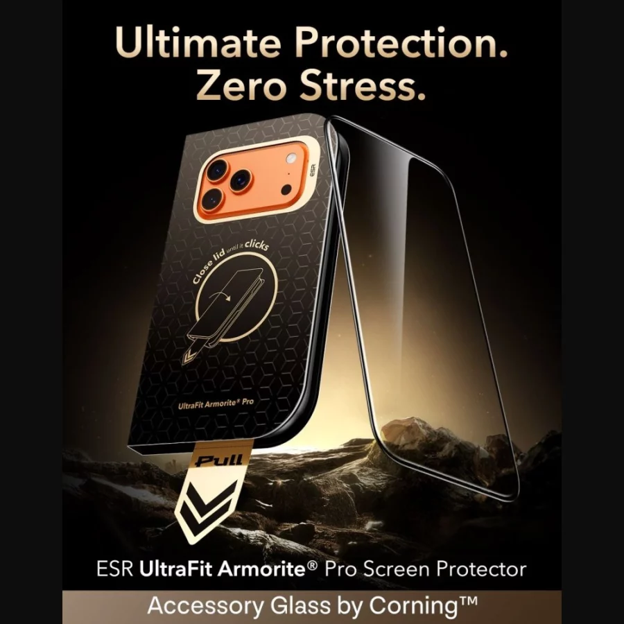 Szkło hartowane ESR UltraFit Armorite Pro na iPhone 18 Pro Max / 17 Pro Max - czarne