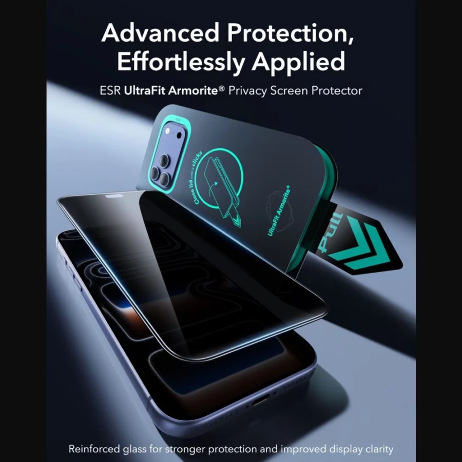 Szkło hartowane ESR UltraFit Armorite Privacy 2-Pack prywatyzujące na iPhone 18 Pro Max