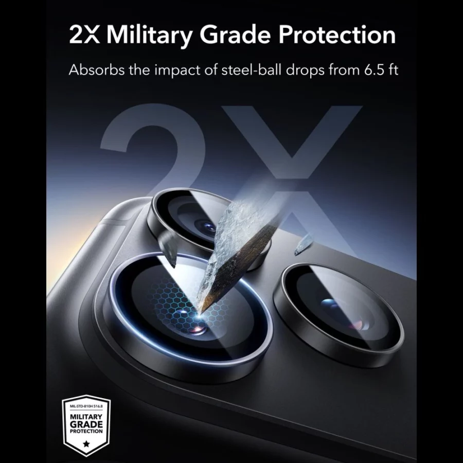 Szkło hartowane na aparat ESR Armorite Camera Protector na iPhone 18 Pro / 18 Pro Max - czarna