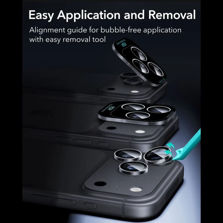 Szkło hartowane na aparat ESR Armorite Camera Protector na iPhone 18 Pro / 18 Pro Max - dark cherry