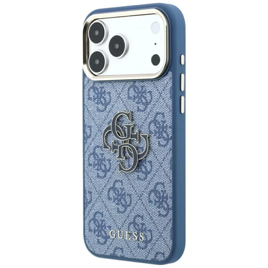 Etui Guess 4G & Big Resin Logo na iPhone 17 Pro / 18 Pro - jasnoniebieskie