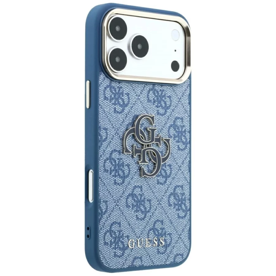 Etui Guess 4G & Big Resin Logo na iPhone 17 Pro / 18 Pro - jasnoniebieskie