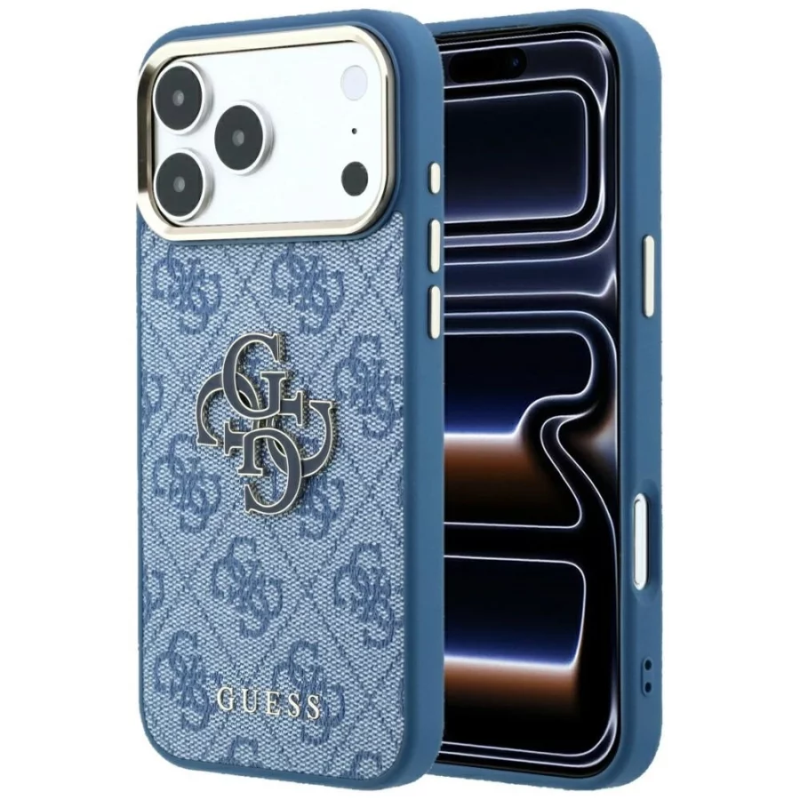 Etui Guess 4G & Big Resin Logo na iPhone 17 Pro Max / 18 Pro Max  - jasnoniebieskie