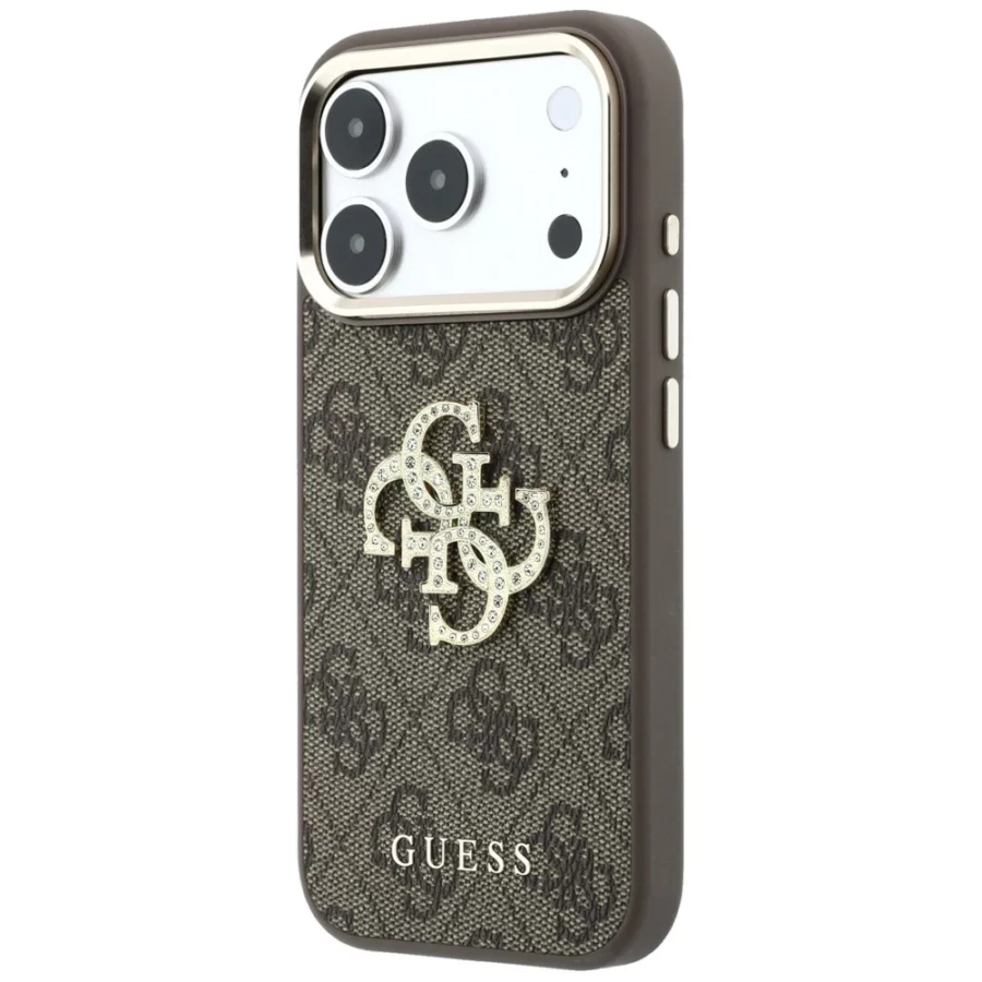 Etui Guess 4G & Big Strass Logo na iPhone 17 Pro Max / 18 Pro Max - brązowe