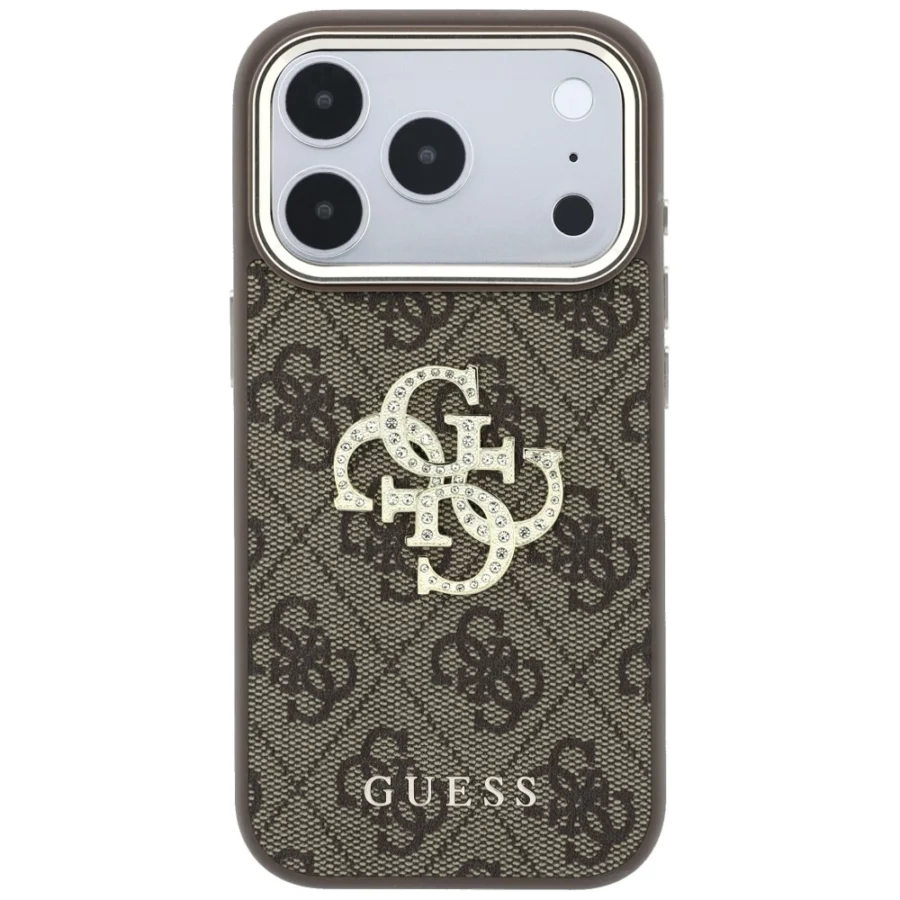 Etui Guess 4G & Big Strass Logo na iPhone 17 Pro Max / 18 Pro Max - brązowe