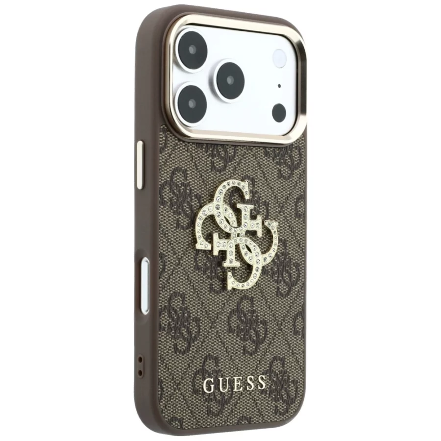 Etui Guess 4G & Big Strass Logo na iPhone 17 Pro Max / 18 Pro Max - brązowe