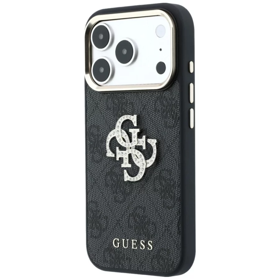 Etui Guess 4G & Big Strass Logo na iPhone 17 Pro Max / 18 Pro Max - czarne