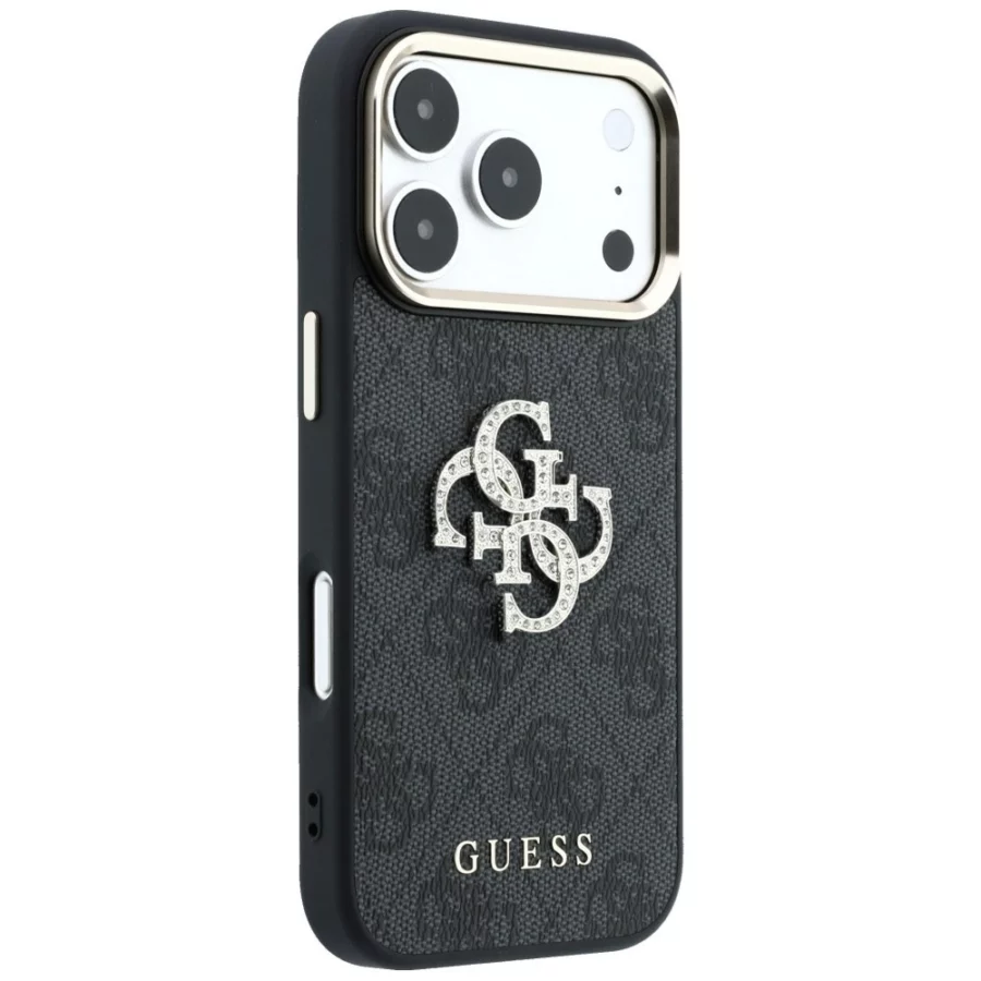Etui Guess 4G & Big Strass Logo na iPhone 17 Pro Max / 18 Pro Max - czarne