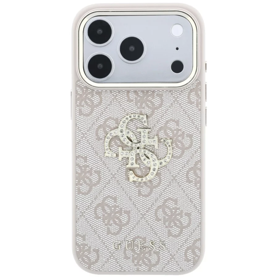 Etui Guess 4G & Big Strass Logo na iPhone 17 Pro / 18 Pro - różowe