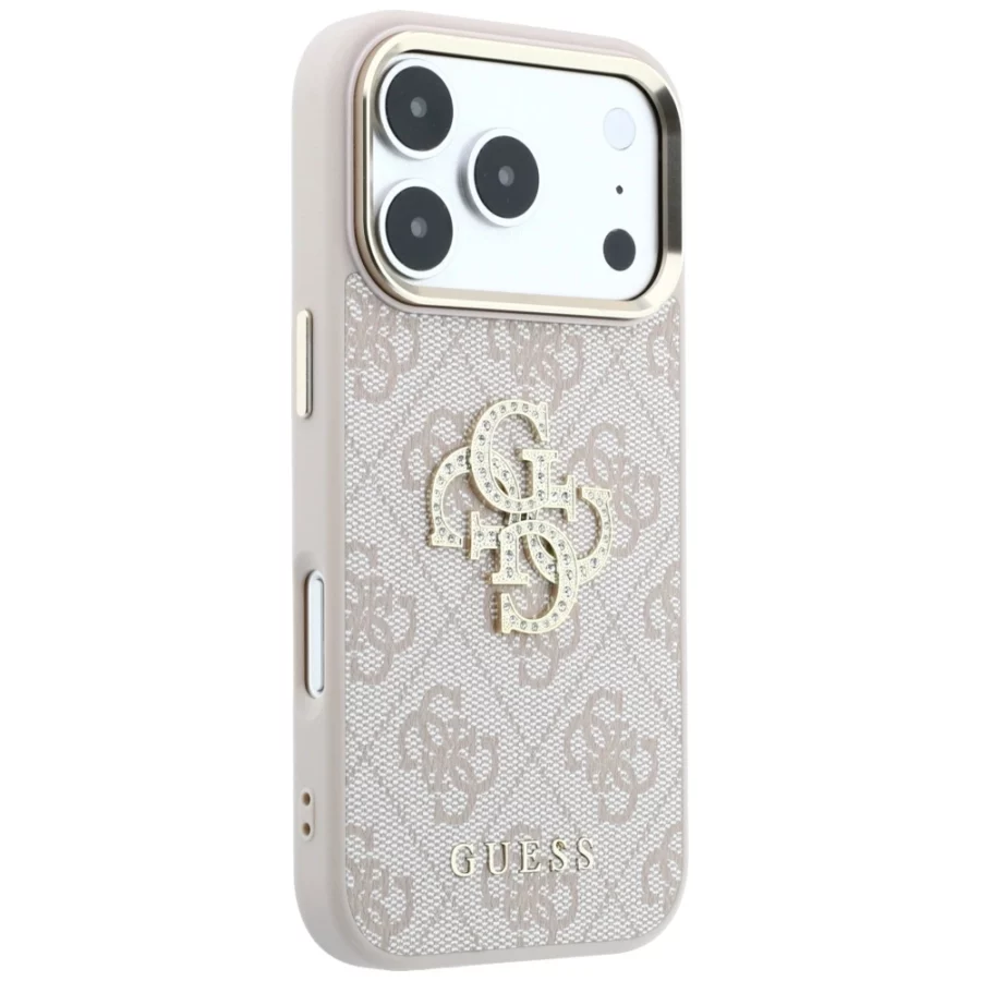 Etui Guess 4G & Big Strass Logo na iPhone 17 Pro / 18 Pro - różowe