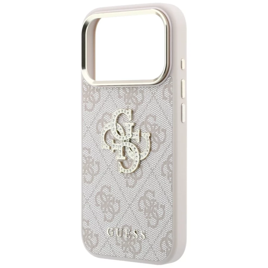 Etui Guess 4G & Big Strass Logo na iPhone 17 Pro / 18 Pro - różowe