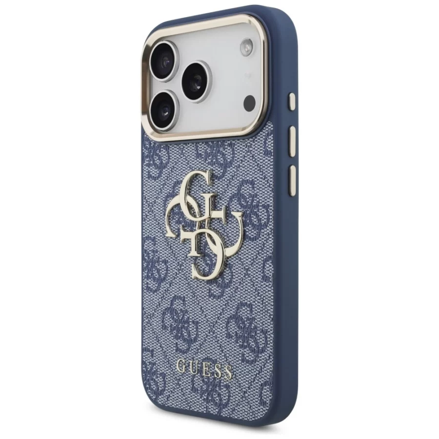 Etui Guess 4G Big 4G Classic Logo na iPhone 18 Pro / 17 Pro - niebiesko-złote
