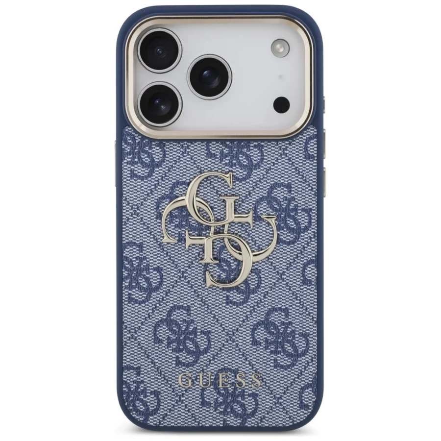 Etui Guess 4G Big 4G Classic Logo na iPhone 18 Pro / 17 Pro - niebiesko-złote
