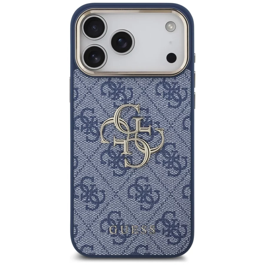 Etui Guess 4G Big 4G Classic Logo na iPhone 18 Pro Max / 17 Pro Max - niebiesko-złote