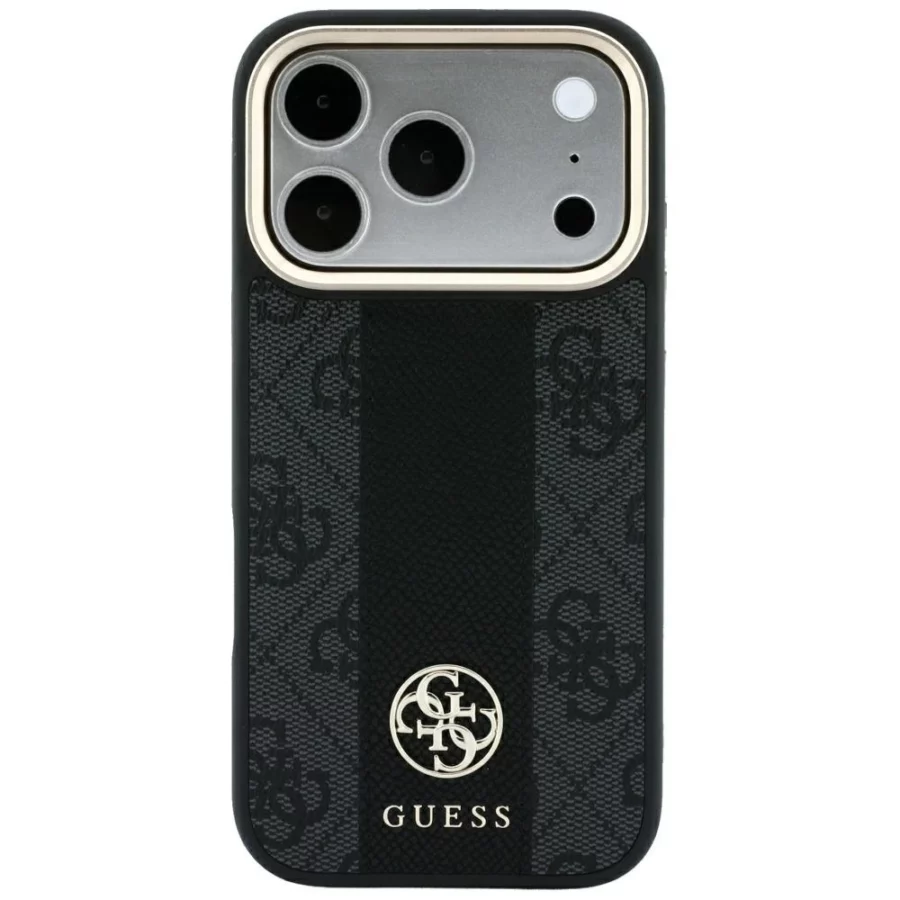 Etui Guess 4G with Stripe Round and Classic Logos MagSafe na iPhone 17 Pro Max / 18 Pro Max - czarne