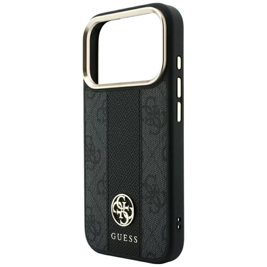 Etui Guess 4G with Stripe Round and Classic Logos MagSafe na iPhone 17 Pro Max / 18 Pro Max - czarne