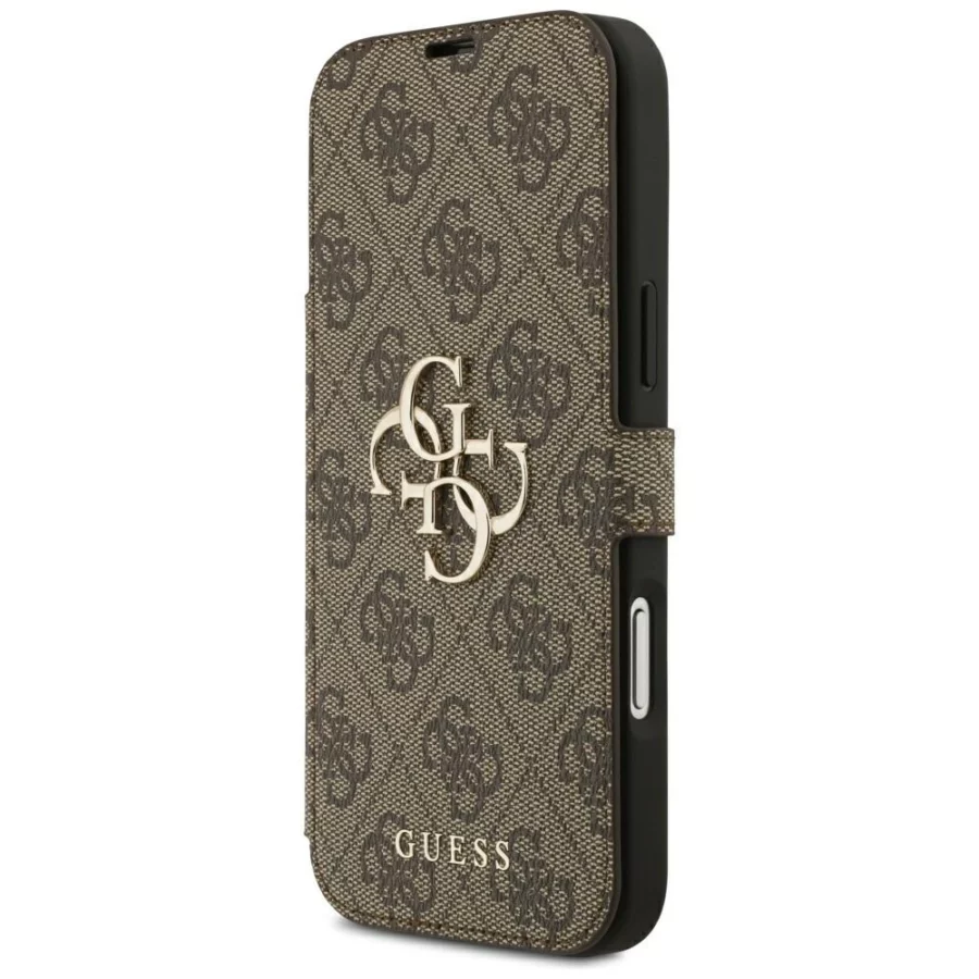 Etui Guess Book 4G Metal Logo na iPhone 18 Pro Max / 17 Pro Max - brązowe