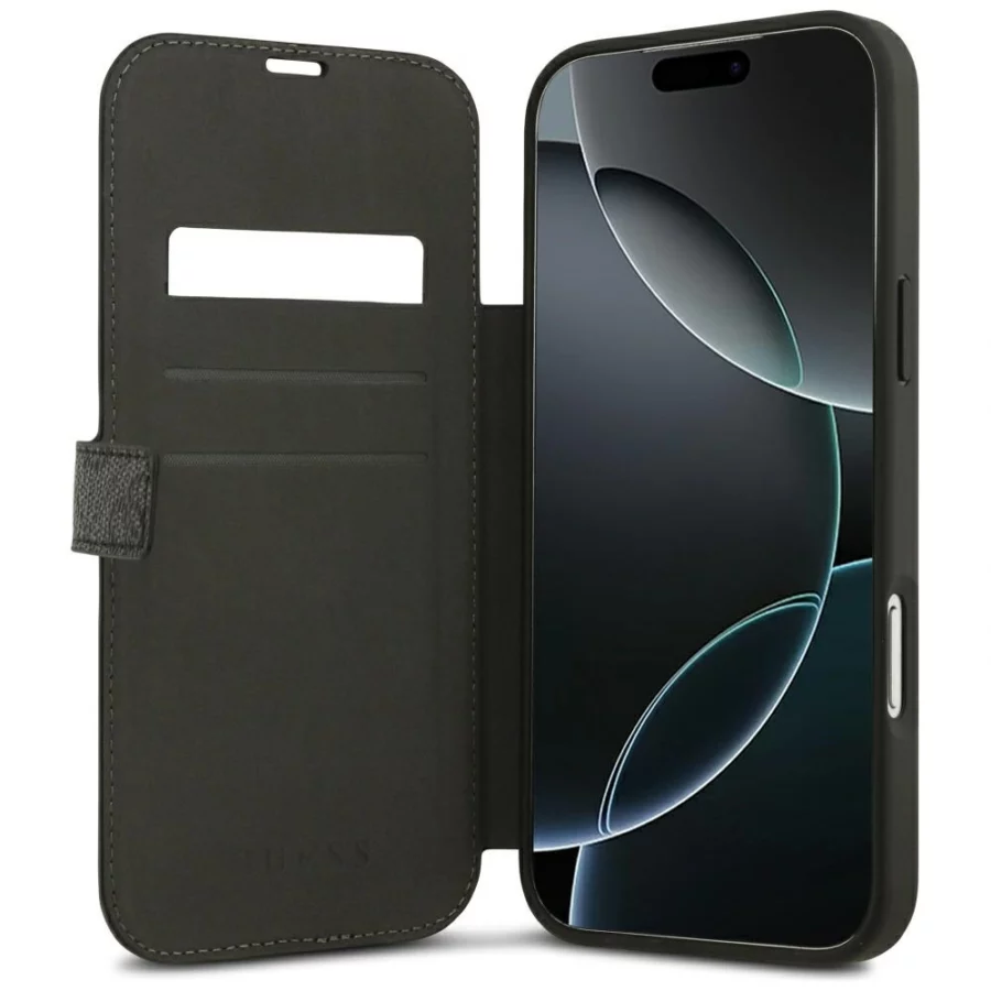 Etui Guess Book 4G Metal Logo na iPhone 18 Pro Max / 17 Pro Max - czarne