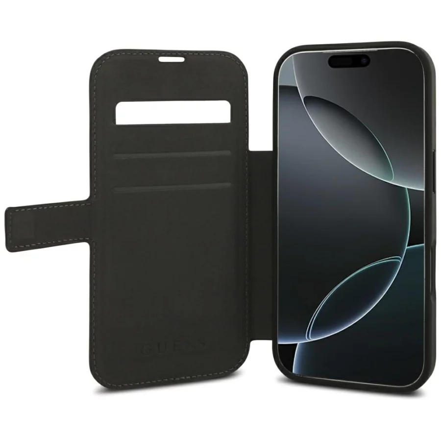 Etui Guess Book 4G Metal Logo na iPhone 18 Pro / 17 Pro - brązowe