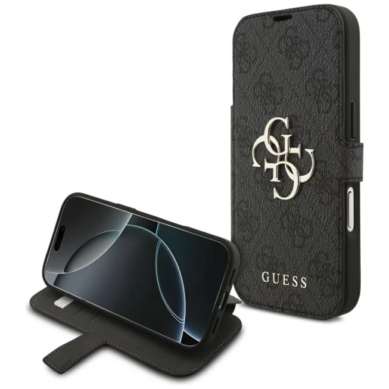Etui Guess Book 4G Metal Logo na iPhone 18 Pro / 17 Pro - czarne