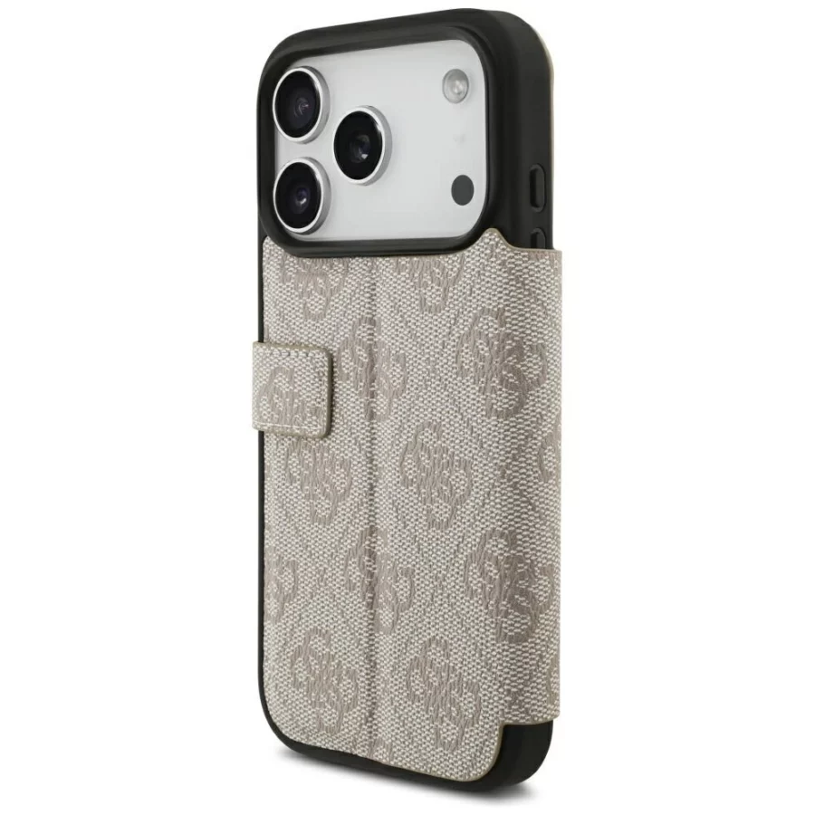 Etui Guess Book 4G Metal Logo na iPhone 18 Pro / 17 Pro - różowe