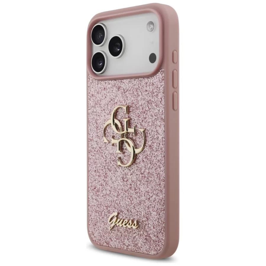 Etui Guess Fixed Glitter Big 4G na iPhone 18 Pro Max / 17 Pro Max - różowe