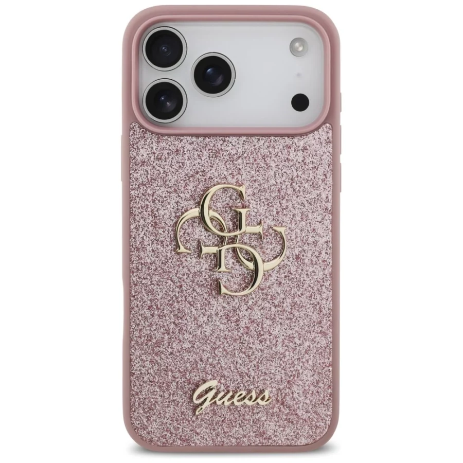 Etui Guess Fixed Glitter Big 4G na iPhone 18 Pro Max / 17 Pro Max - różowe