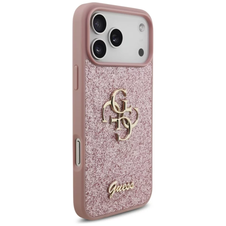 Etui Guess Fixed Glitter Big 4G na iPhone 18 Pro Max / 17 Pro Max - różowe