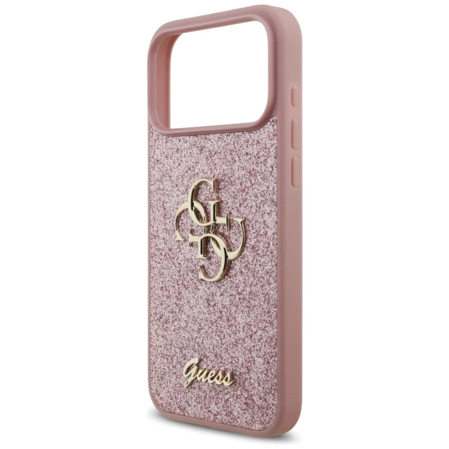 Etui Guess Fixed Glitter Big 4G na iPhone 18 Pro Max / 17 Pro Max - różowe