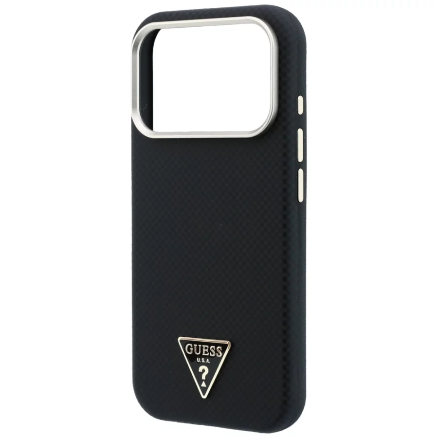 Etui Guess Kevlar Triangle Logo MagSafe na iPhone 17 Pro / 18 Pro - czarne