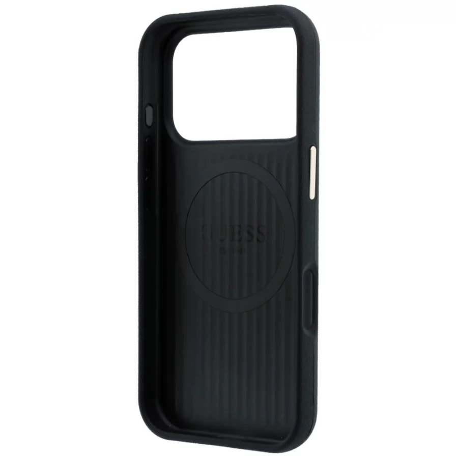 Etui Guess Kevlar Triangle Logo MagSafe na iPhone 17 Pro / 18 Pro - czarne