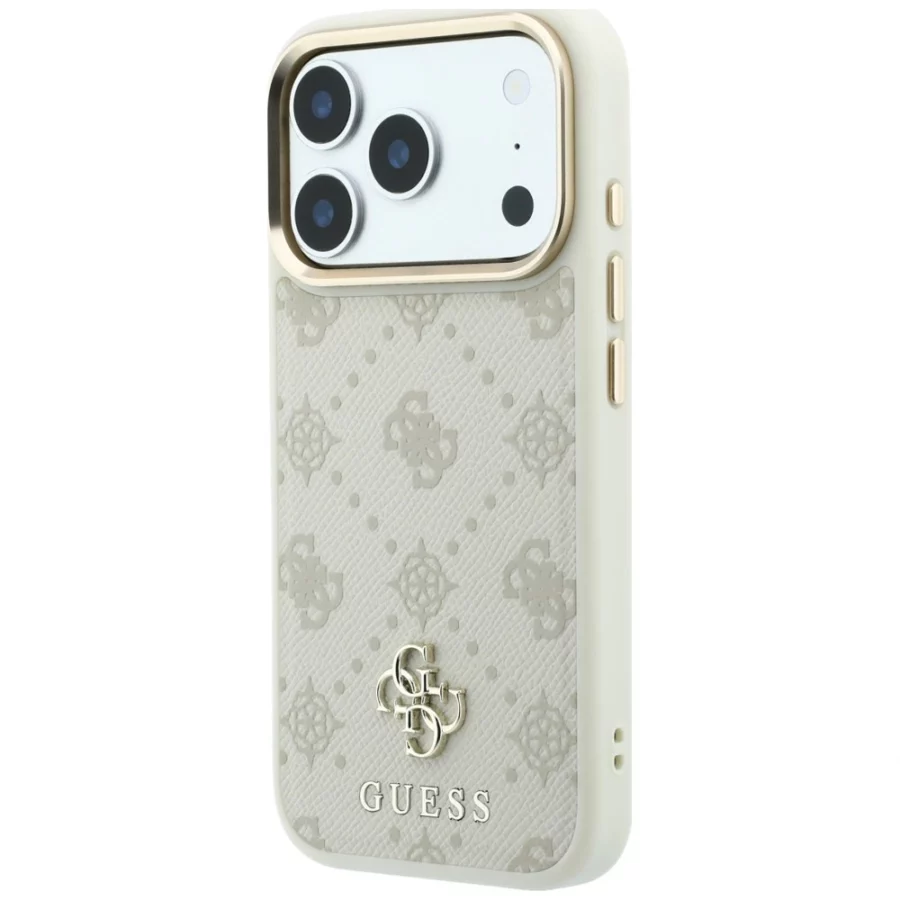 Etui Guess Peony 4G Small Logo MagSafe na iPhone 17 Pro / 18 Pro - beżowe