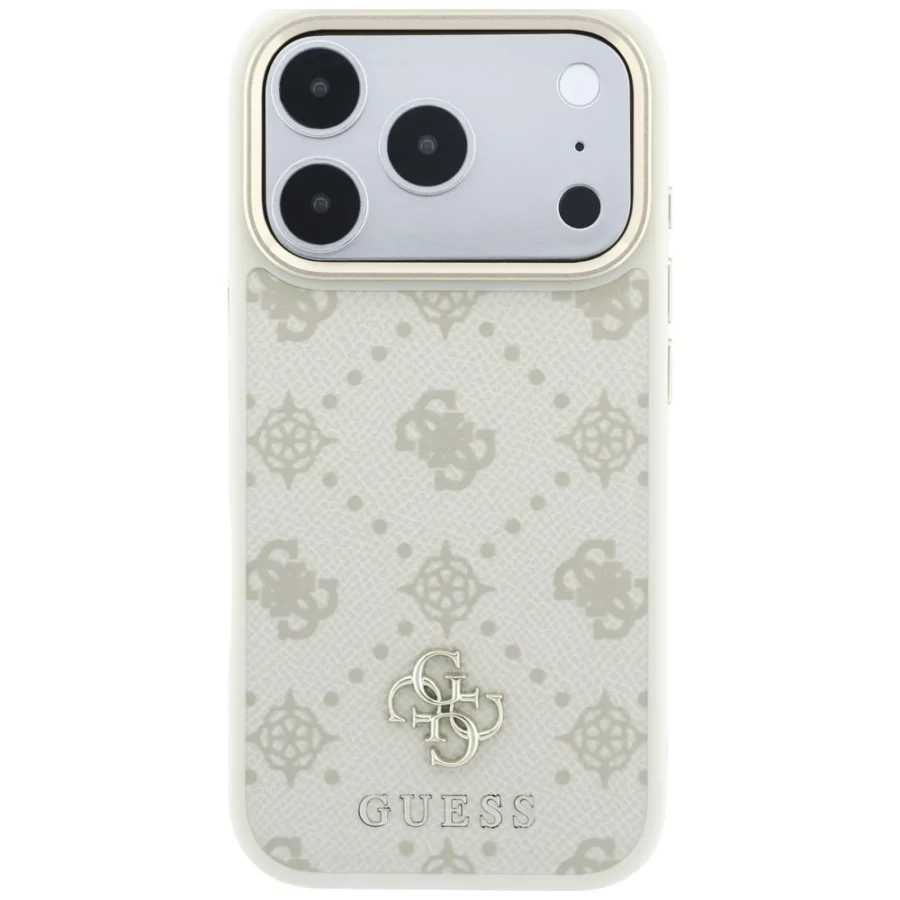 Etui Guess Peony 4G Small Logo MagSafe na iPhone 17 Pro / 18 Pro - beżowe