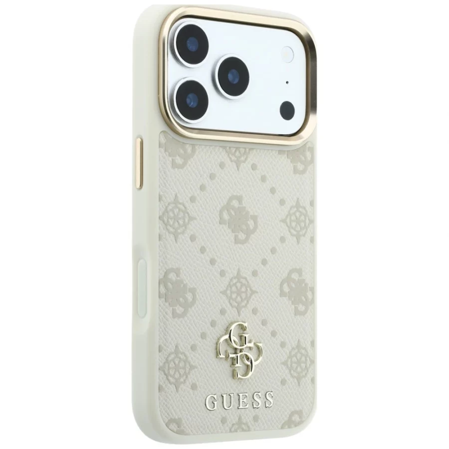 Etui Guess Peony 4G Small Logo MagSafe na iPhone 17 Pro / 18 Pro - beżowe