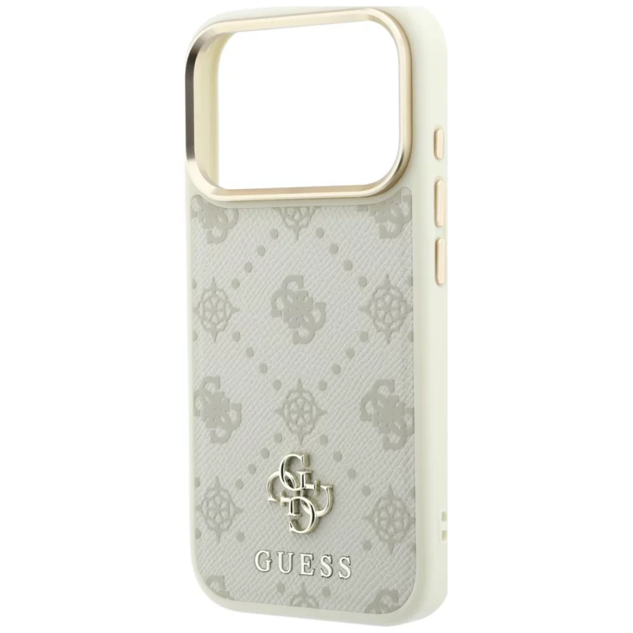 Etui Guess Peony 4G Small Logo MagSafe na iPhone 17 Pro / 18 Pro - beżowe