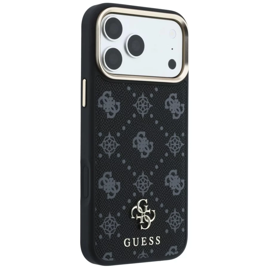 Etui Guess Peony 4G Small Logo MagSafe na iPhone 17 Pro / 18 Pro - czarne
