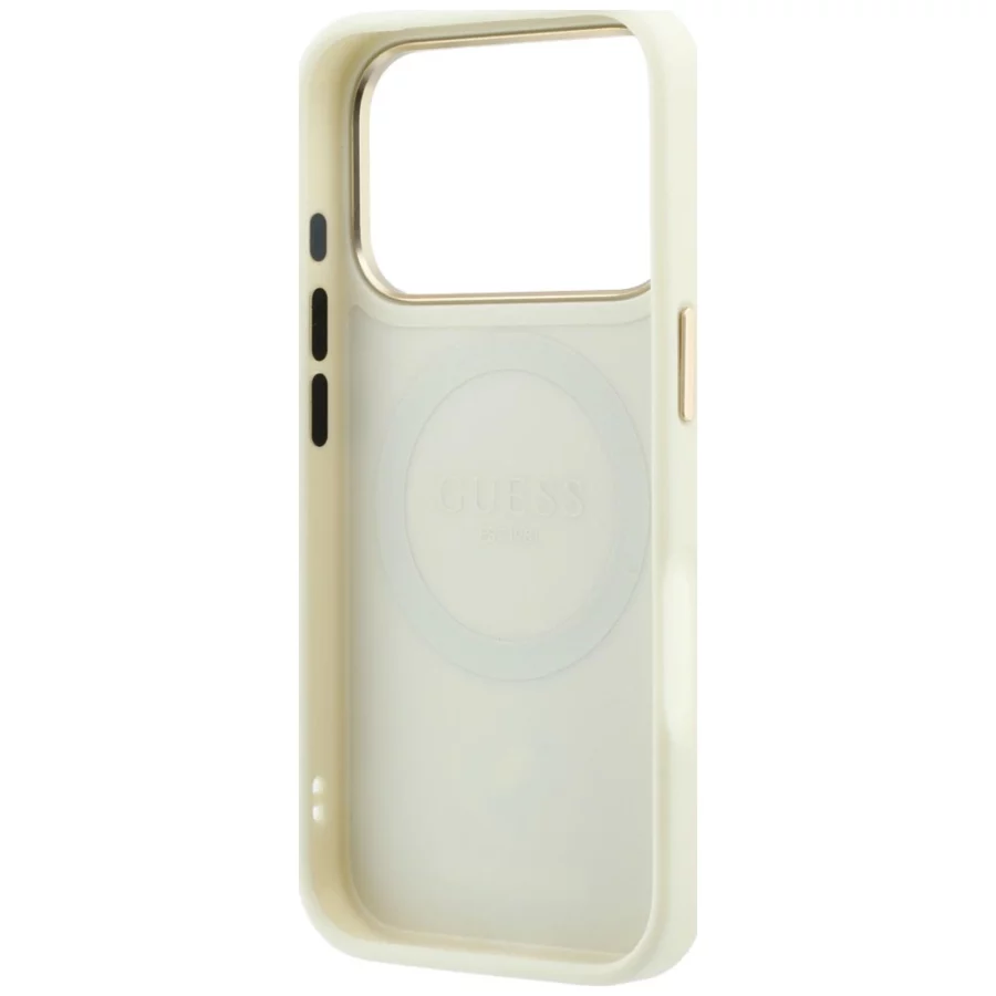 Etui Guess Peony 4G Small Logo MagSafe na iPhone 17 Pro Max / 18 Pro Max - beżowe