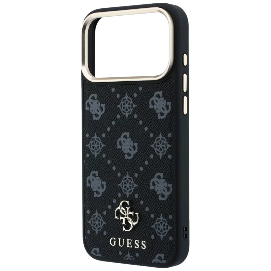 Etui Guess Peony 4G Small Logo MagSafe na iPhone 17 Pro Max / 18 Pro Max - czarne