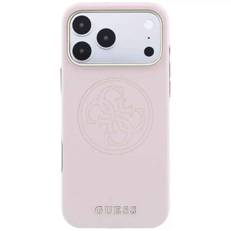 Etui Guess Perforated 4G Gold Logo Magsafe na iPhone 17 Pro / 18 Pro - różowe