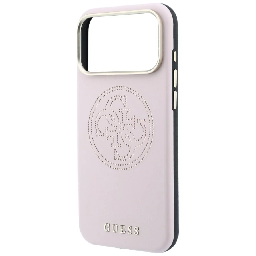 Etui Guess Perforated 4G Gold Logo Magsafe na iPhone 17 Pro / 18 Pro - różowe