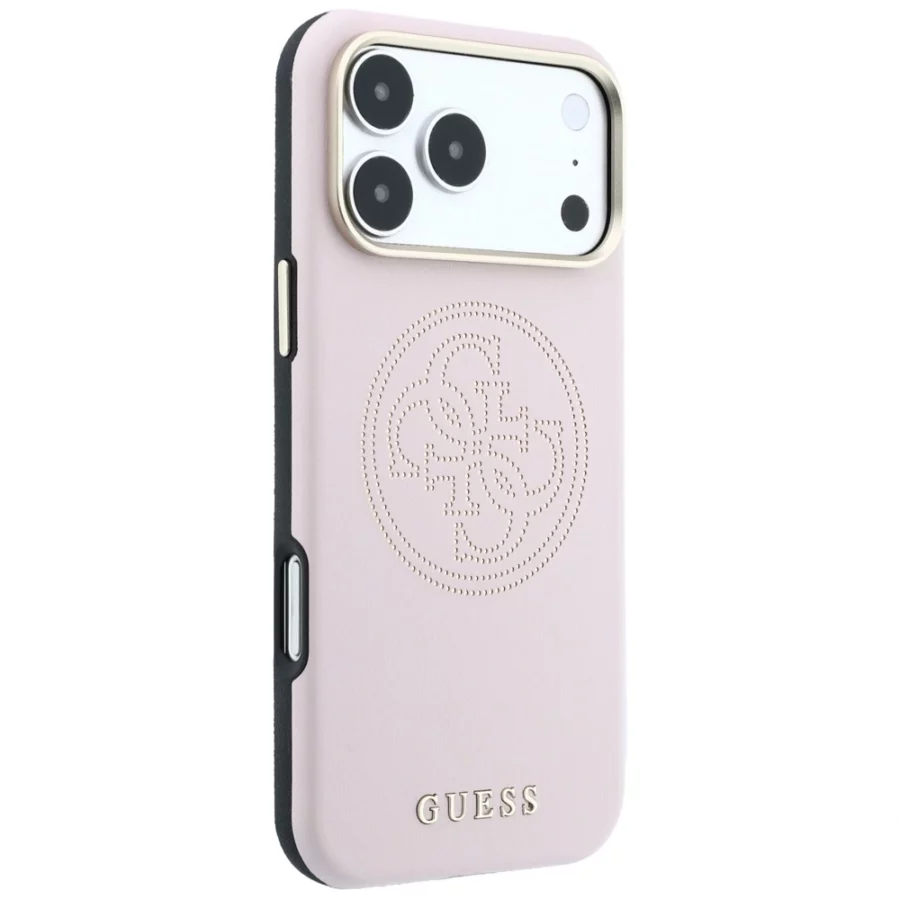 Etui Guess Perforated 4G Gold Logo Magsafe na iPhone 17 Pro Max / 18 Pro Max - różowe