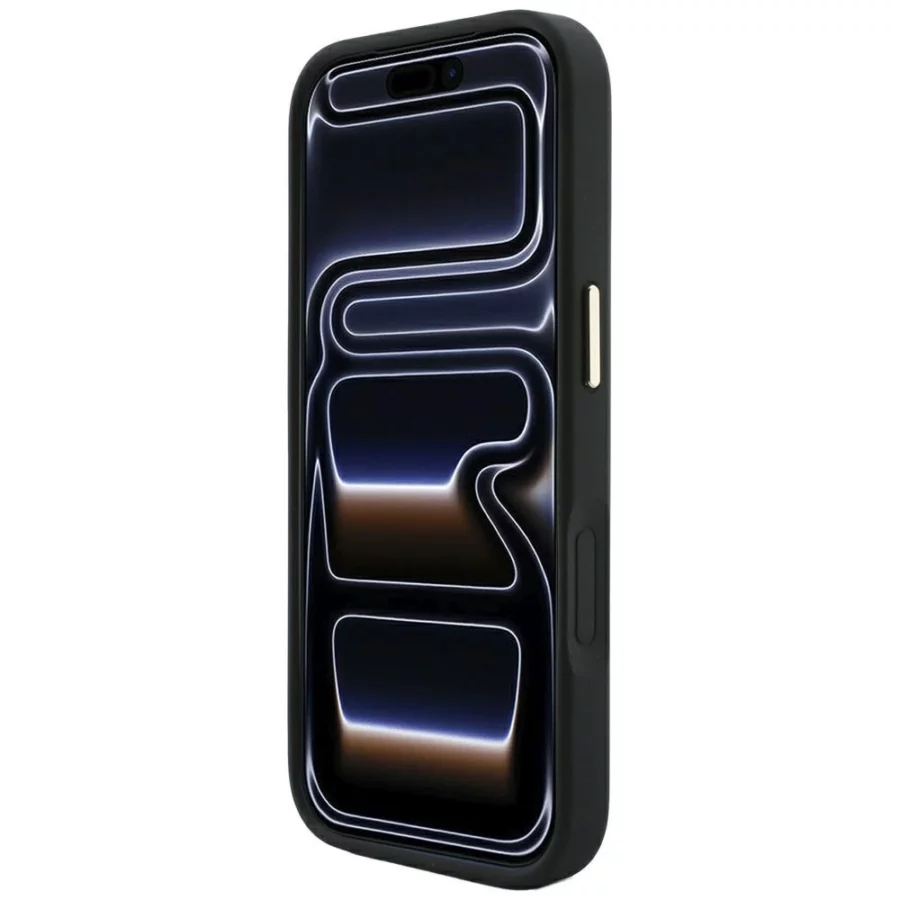 Etui Guess Saffiano Peony & Ring MagSafe na iPhone 17 Pro / 18 Pro - czarne