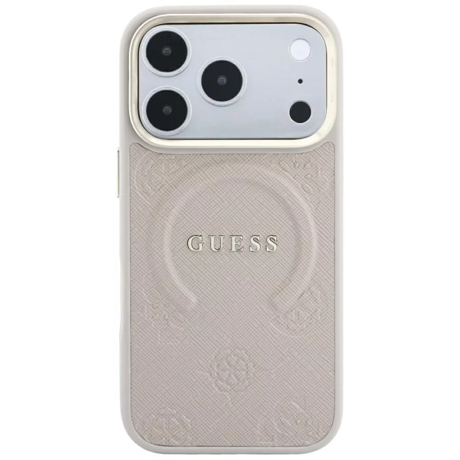 Etui Guess Saffiano Peony & Ring MagSafe na iPhone 17 Pro / 18 Pro - różowe
