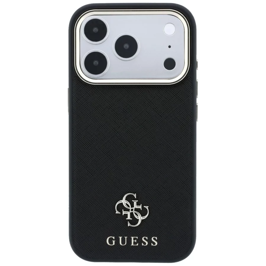 Etui Guess Saffiano Small 4G & Classic Logo MagSafe na iPhone 17 Pro Max / 18 Pro Max - czarne
